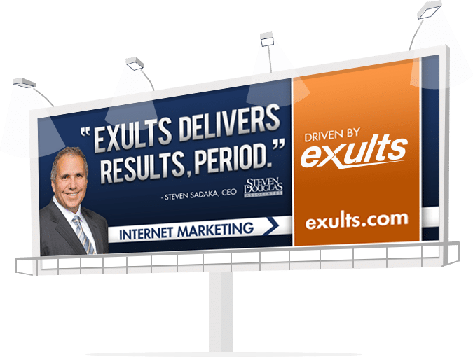 Stevendouglas Testimonial About Exults Internet Marketing - Advertisement hoarding  graphic
