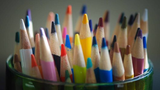 Colorful Colored Pencils In Glass