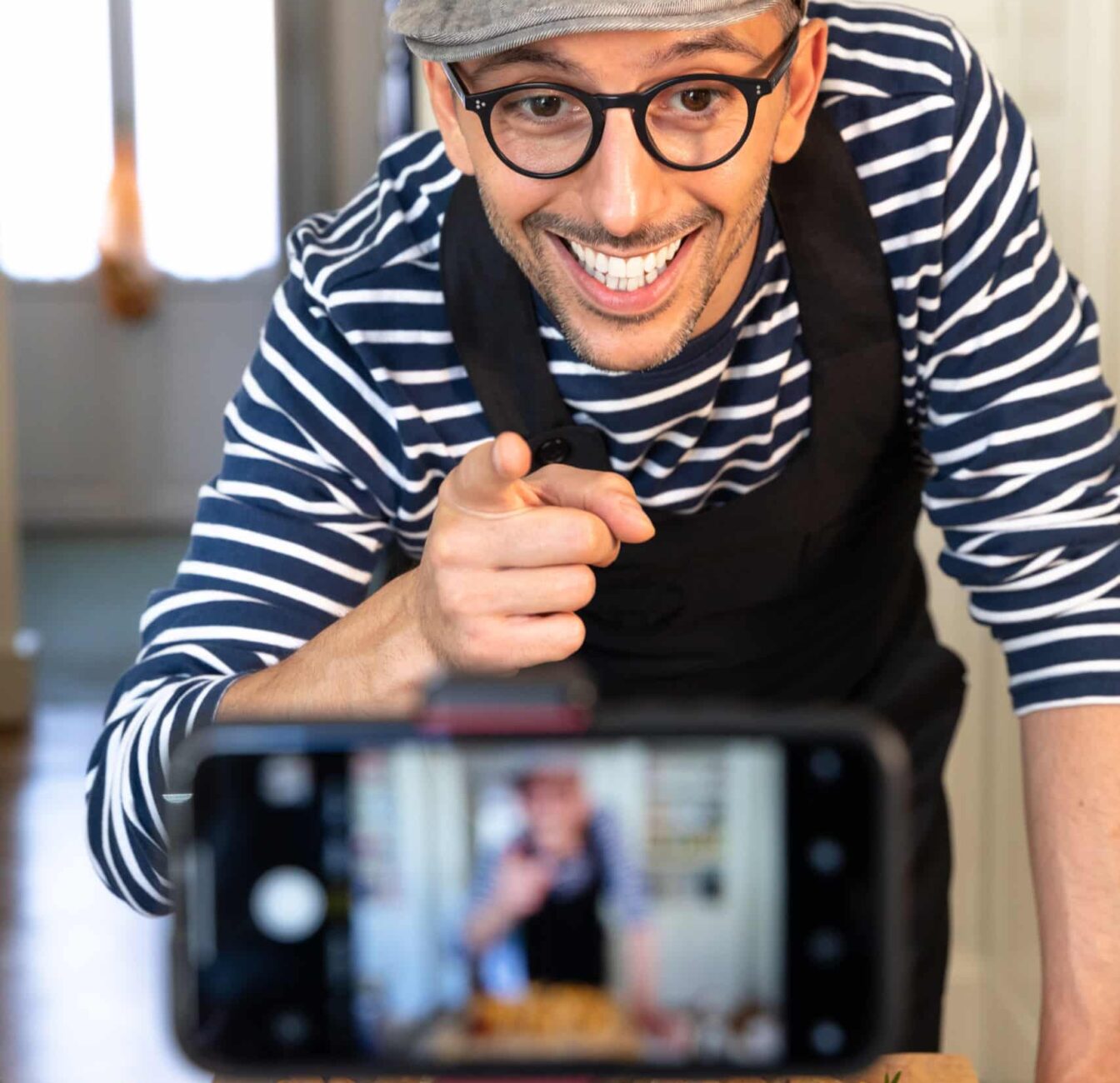 Food Vlogger Recording Live Streaming