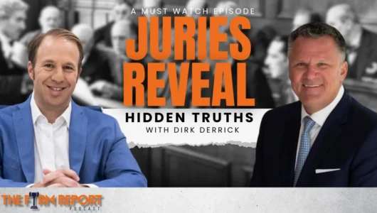 Featuring Dirk Derrick on The Firm Report Podcast Discussing How Data and Jury Insight Are Changing Case Strategy