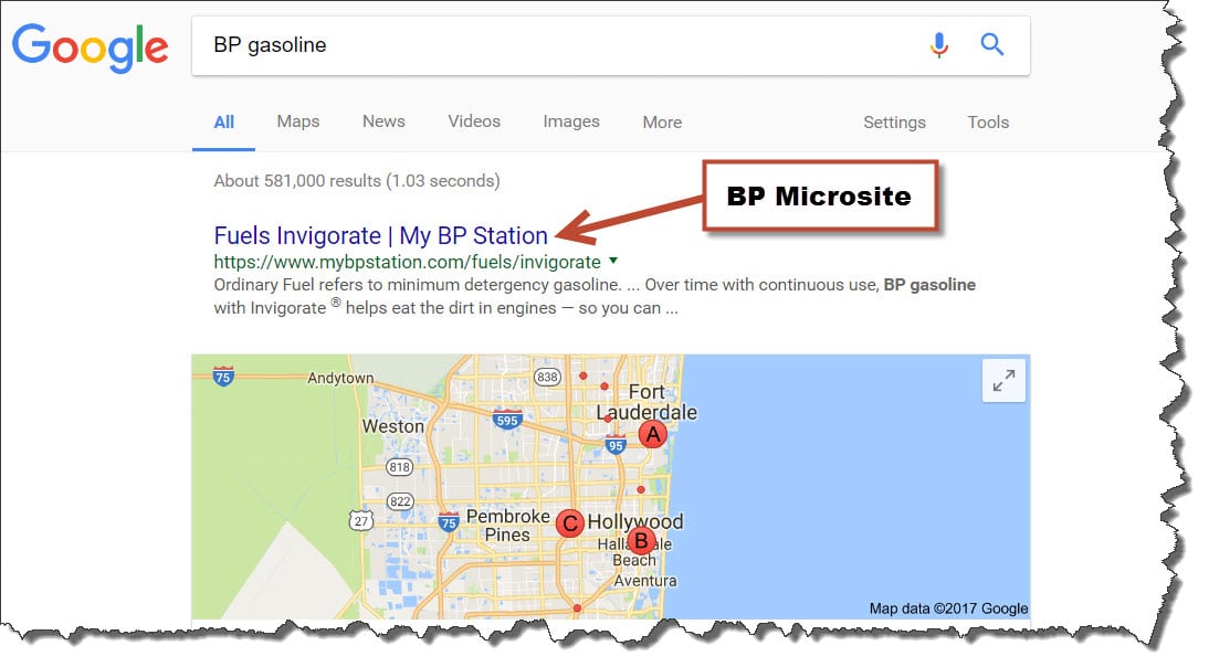 Microsite result for BP