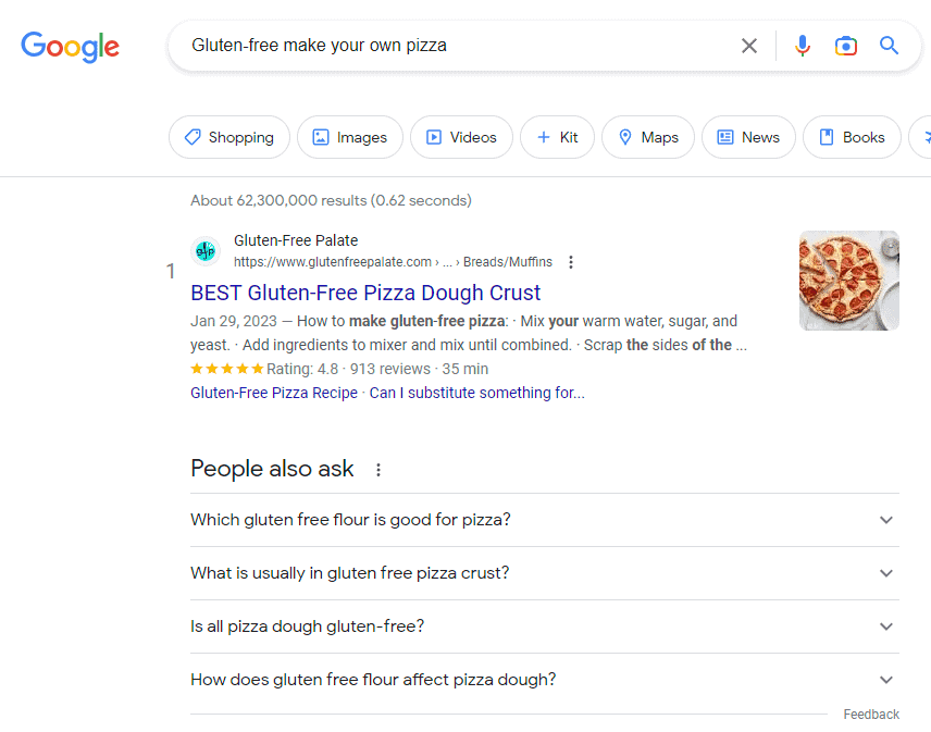 gluten free pizza google search
